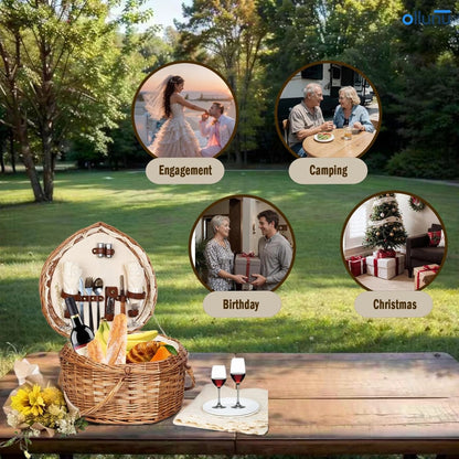 Ollunu™ - Heart Picnic Basket Set